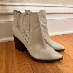 Marc Fisher White Ankle Boots